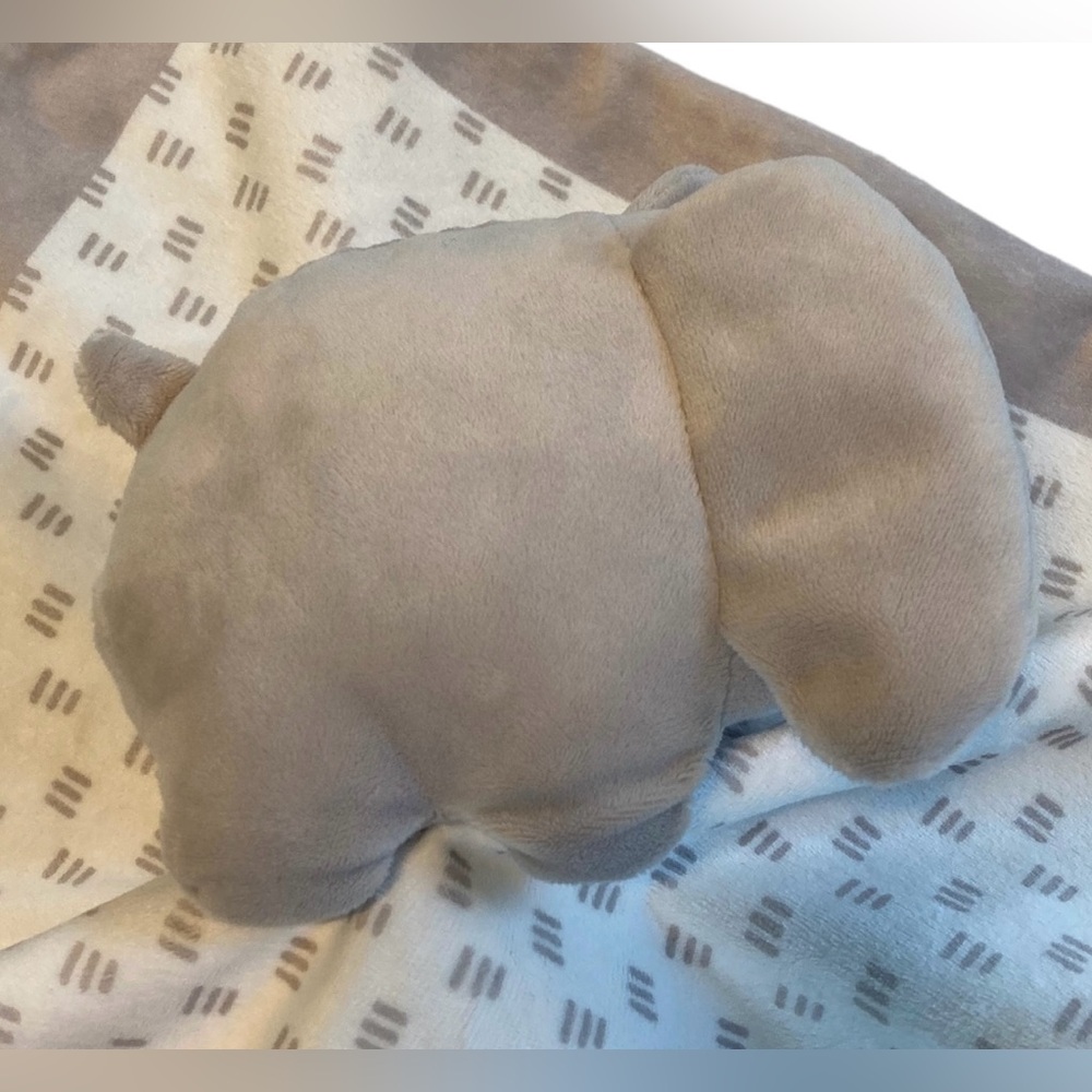 Pearhead Elephant Baby Lovey Plush Gray White Stripe 13" Security Blanket 2020 - Picture 5 of 12
